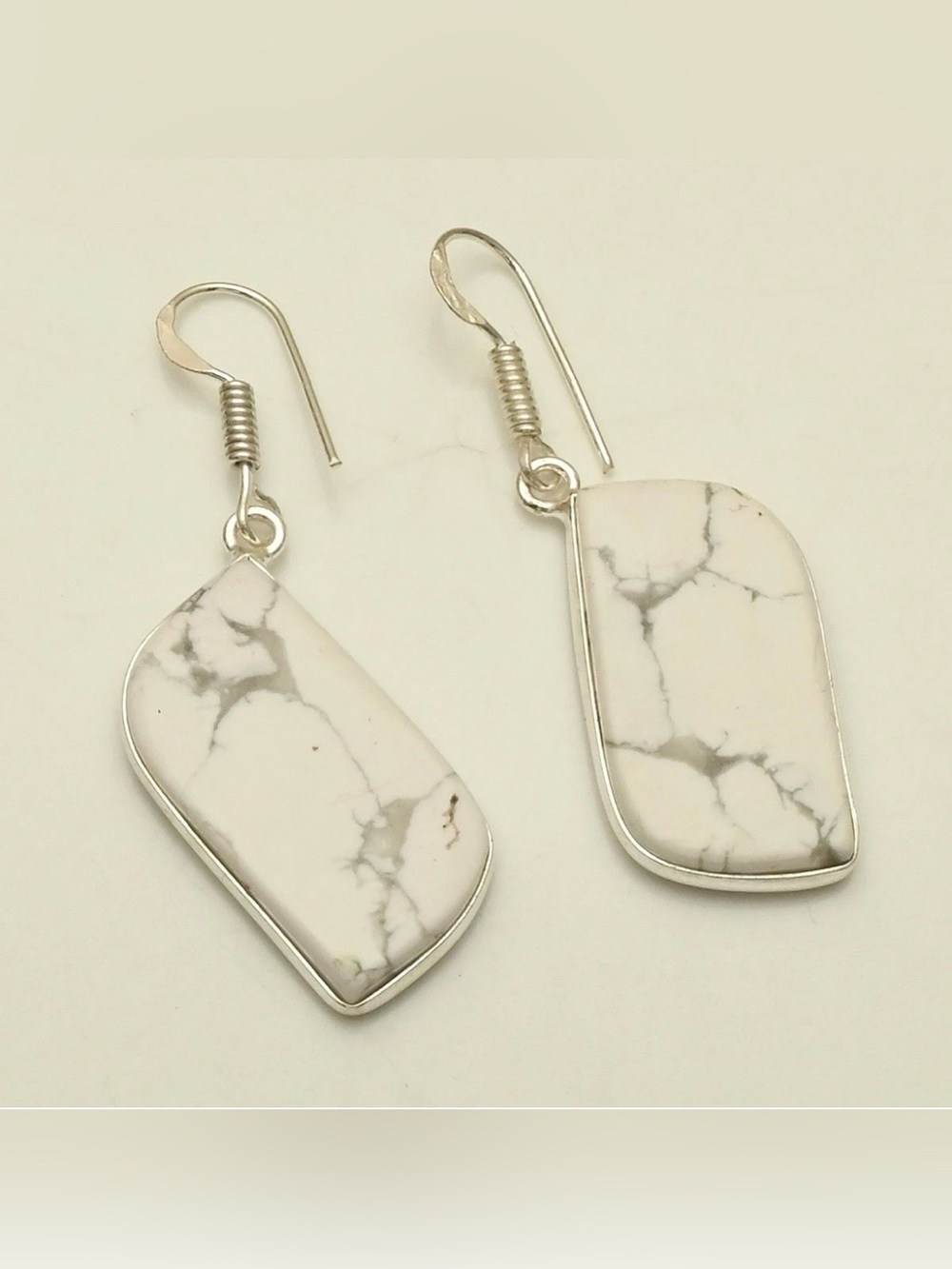 Howlite Gemstone Handmade Drop Dangle Earrings